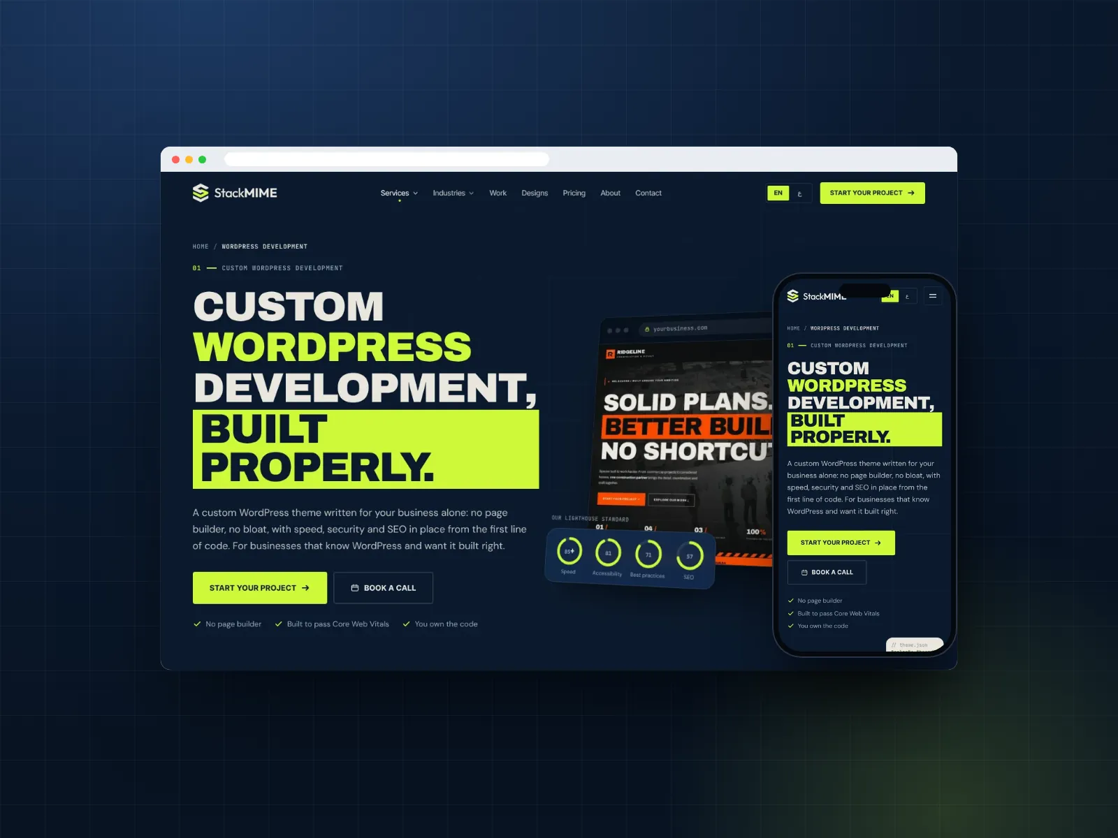 The StackMIME website on a laptop and a phone