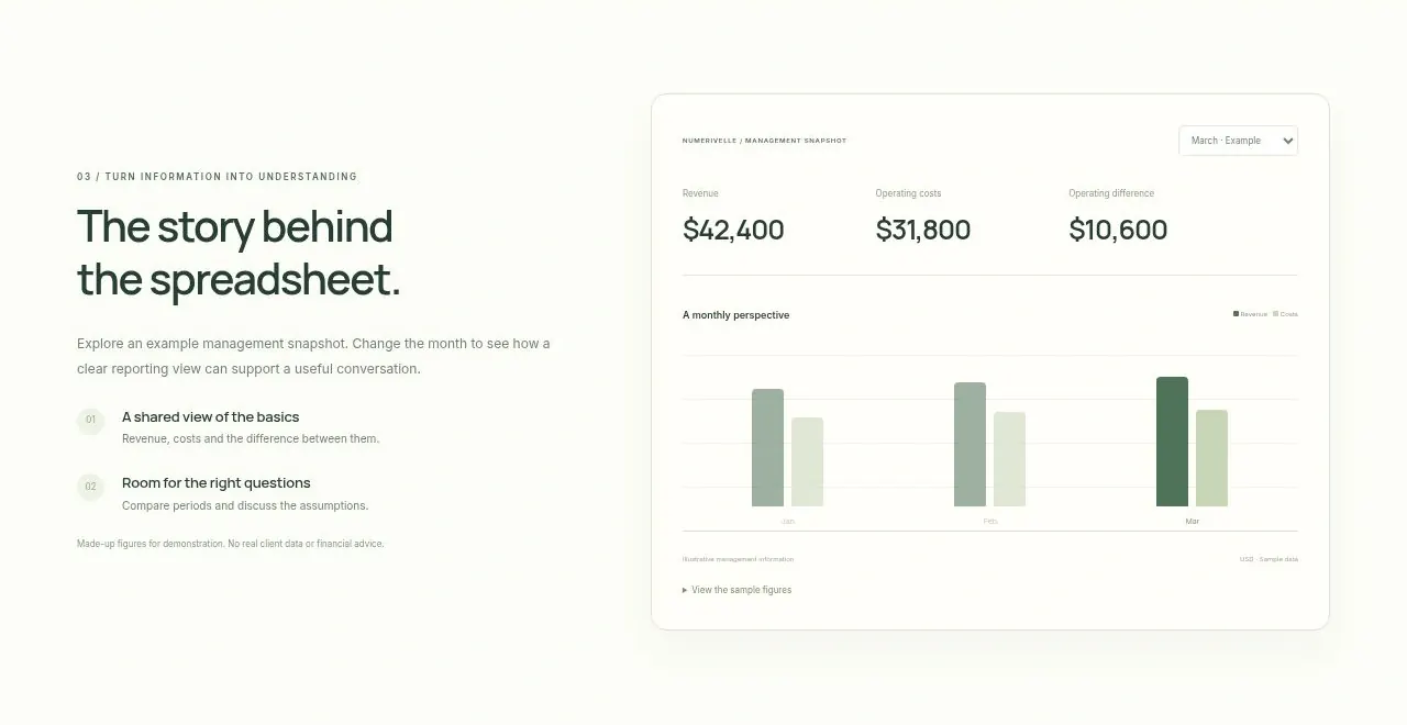 Accounting firm website template sample reporting dashboard