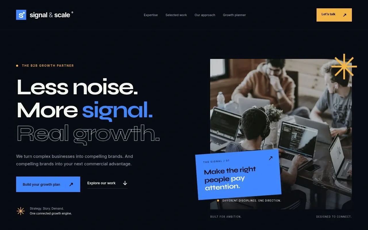 B2B marketing agency website template homepage