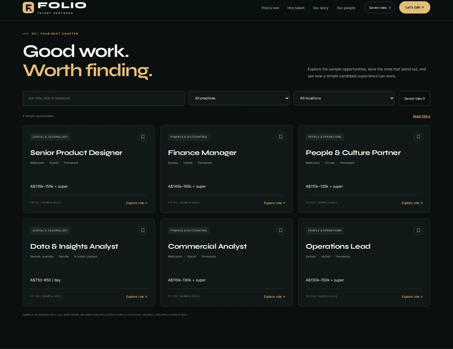 Recruitment website template job listings with filters