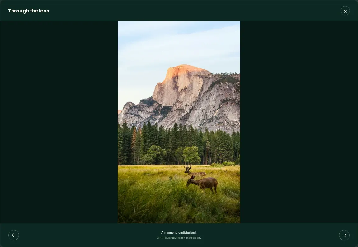 Travel website template full-screen photo journal gallery