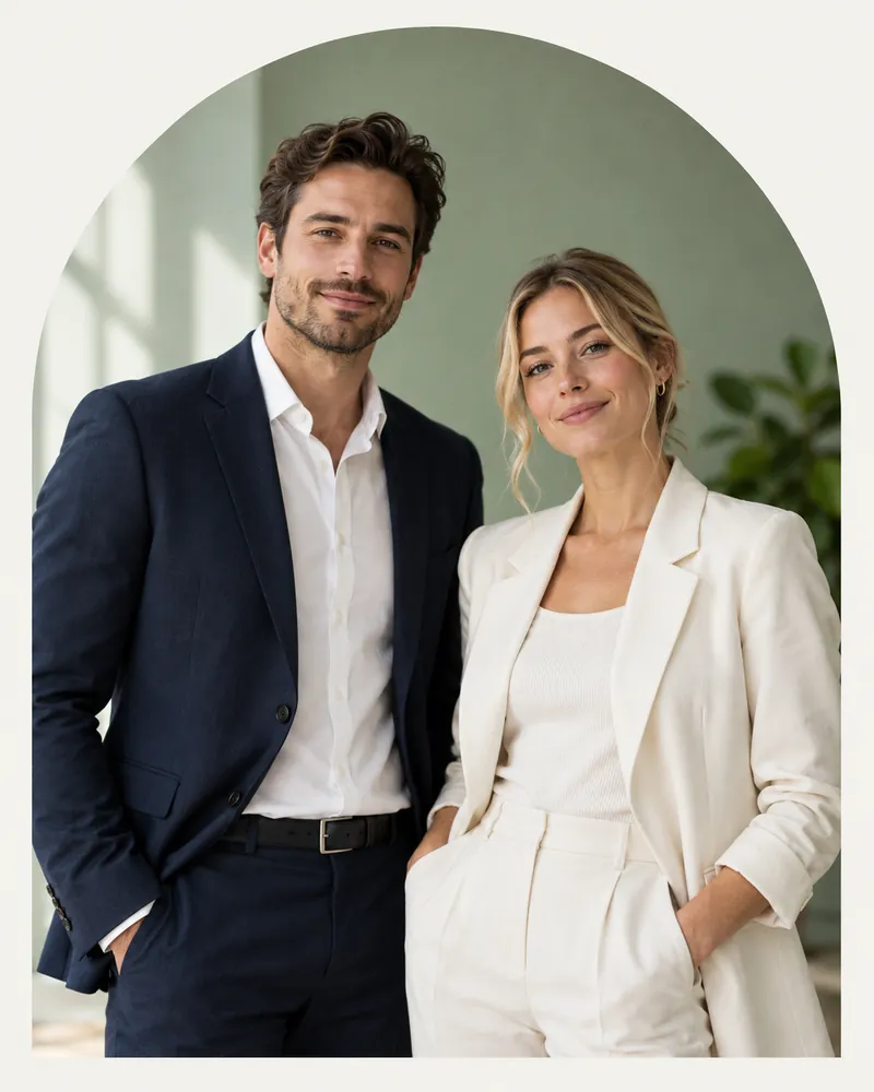 Recruitment consultants of a fictional agency, ALIGN, in a bright office