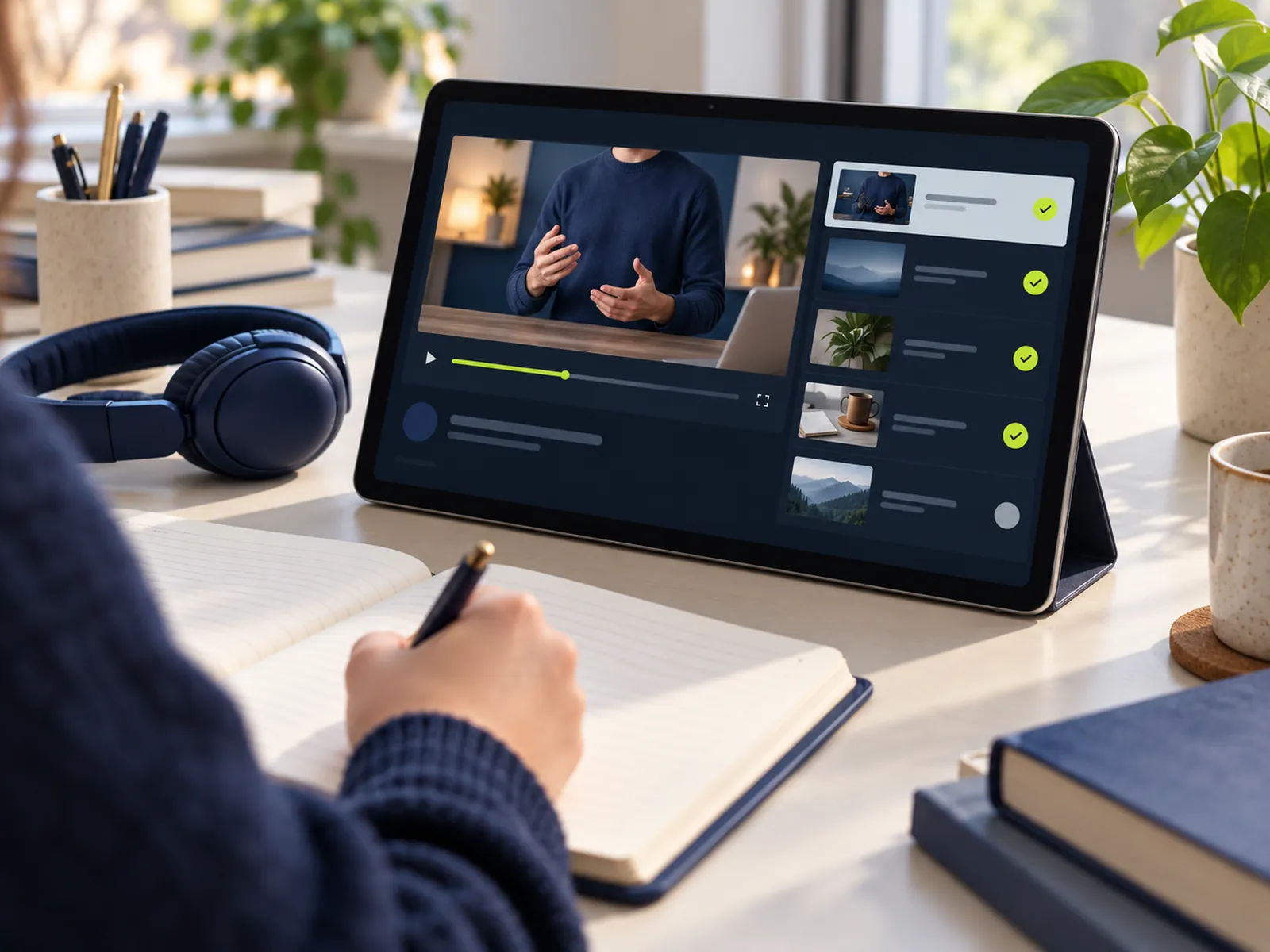 Online learning (LMS) website template by StackMIME on desktop and phone