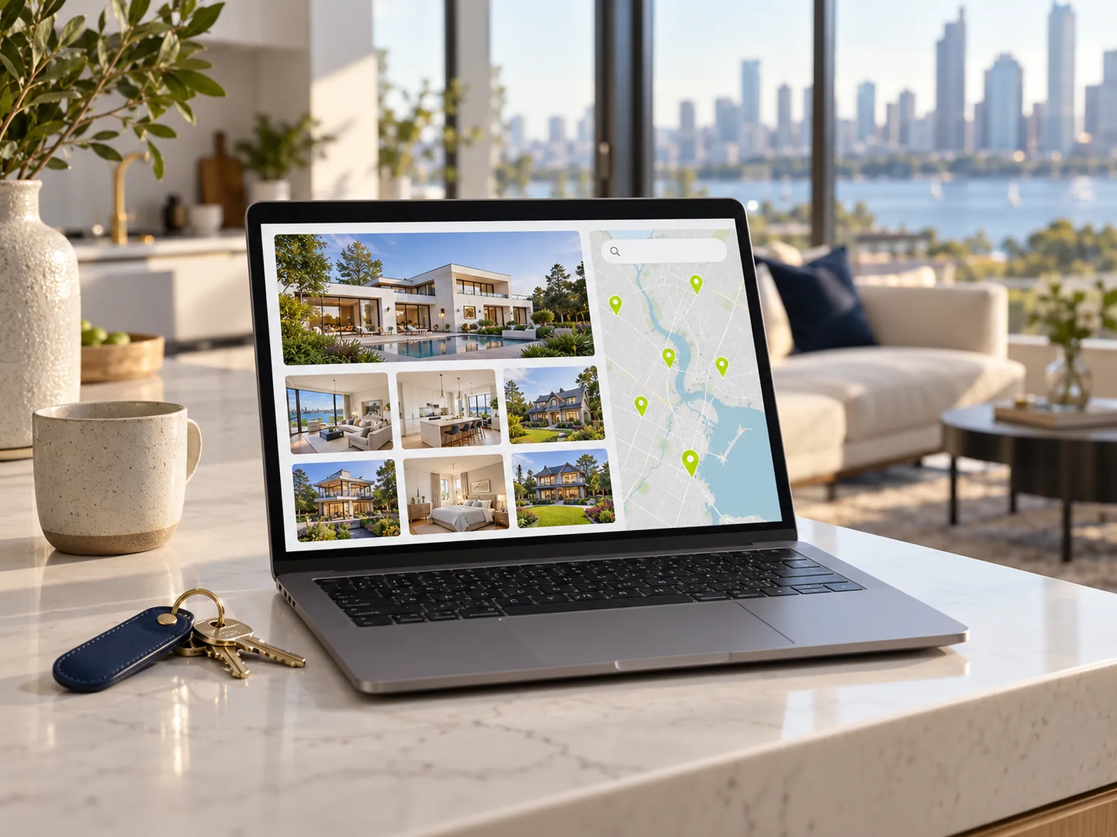 Real estate website template by StackMIME on desktop and phone